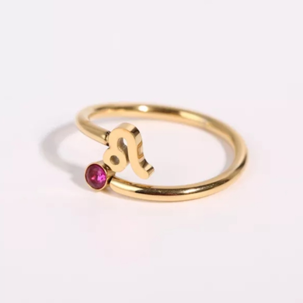 Gold Leo Birthstone Ring